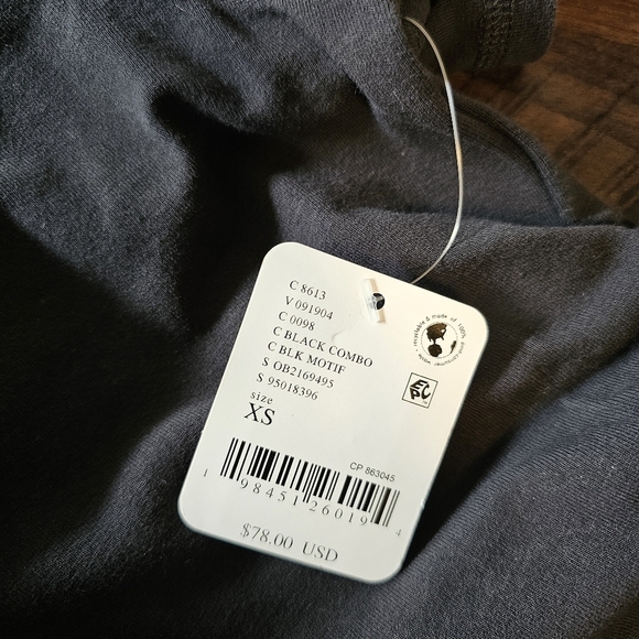 Free People Women's Night Rider Layer Side Ruching ,Black White Combo, XS - Picture 13 of 13